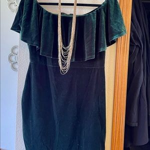 Forever 21 Emerald Velour dress. Necklace sold separately!